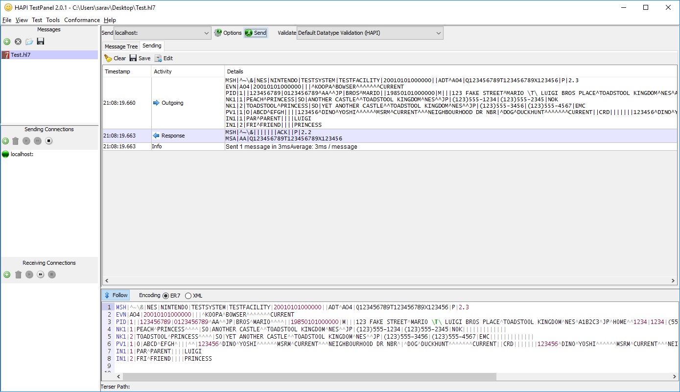 HAPI Screen Capture with .NET HL7 Server